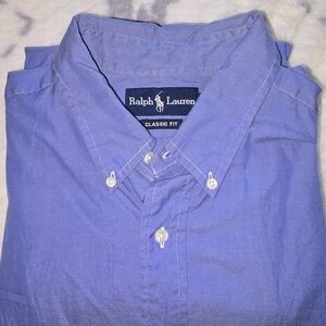 Ralph Lauren Men's Casual Blue Button-down Shirt